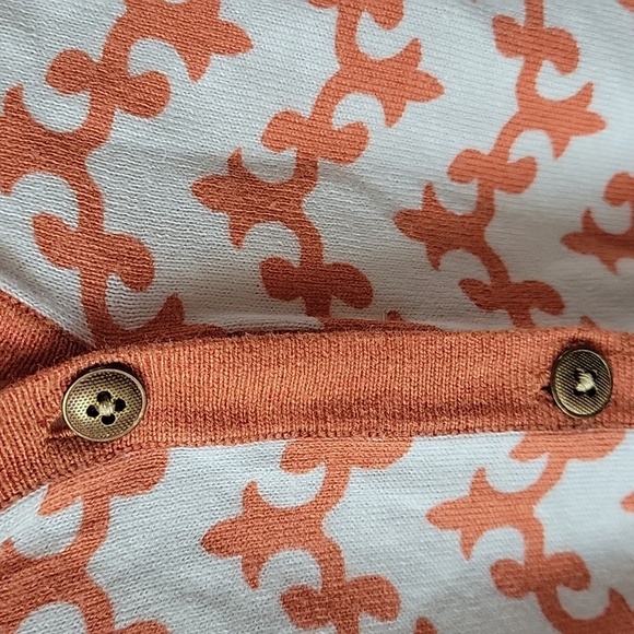 J. McLaughlin 3/4 Sleeve All Over Patterned Women Sz Medium Lightweight Cardigan - Picture 4 of 10